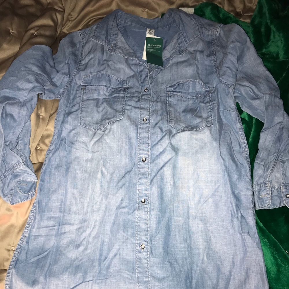 H & M denim shirt dress